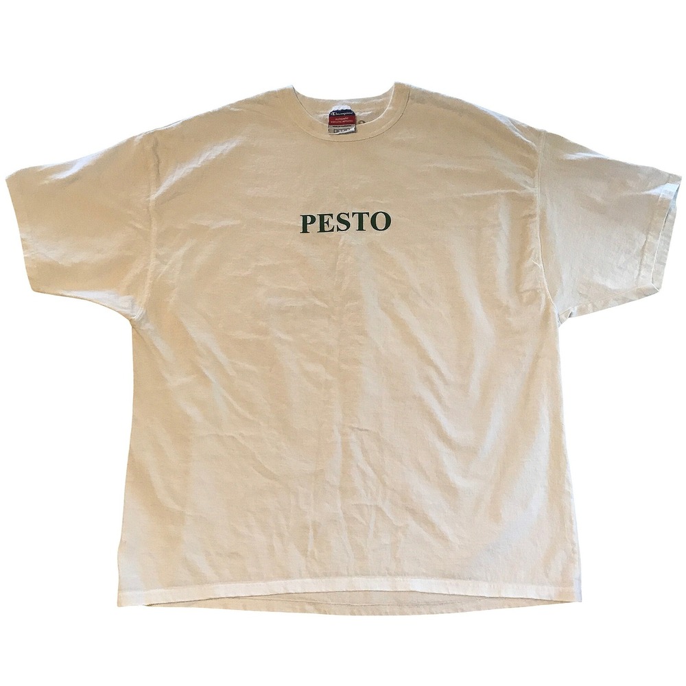 Champion Pesto Graphic T-Shirt Mens XL Cream Short Sleeve Streetwear Tee